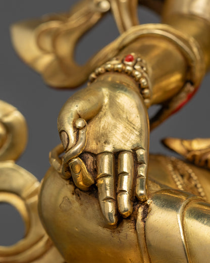 Tibetan Green Tara Statue | Pure Handmade Bodhisattva of Compassion