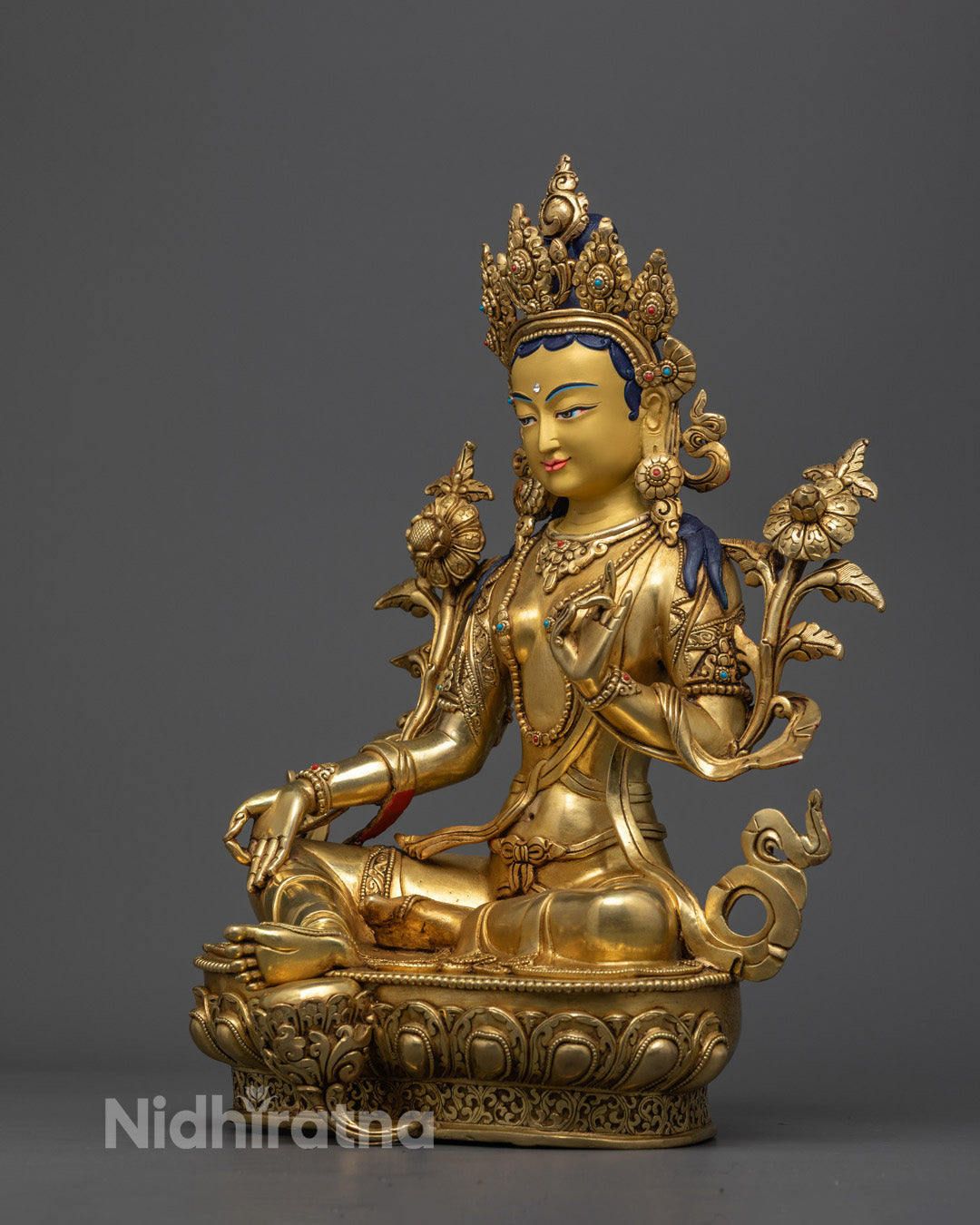 Tibetan Green Tara Statue | Pure Handmade Bodhisattva of Compassion