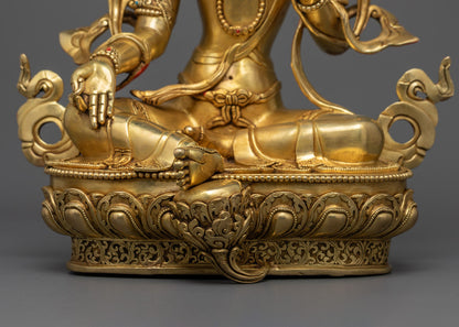 Tibetan Green Tara Statue | Pure Handmade Bodhisattva of Compassion