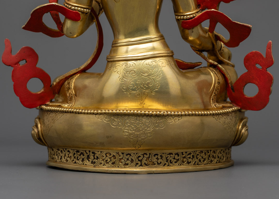 Tibetan Green Tara Statue | Pure Handmade Bodhisattva of Compassion