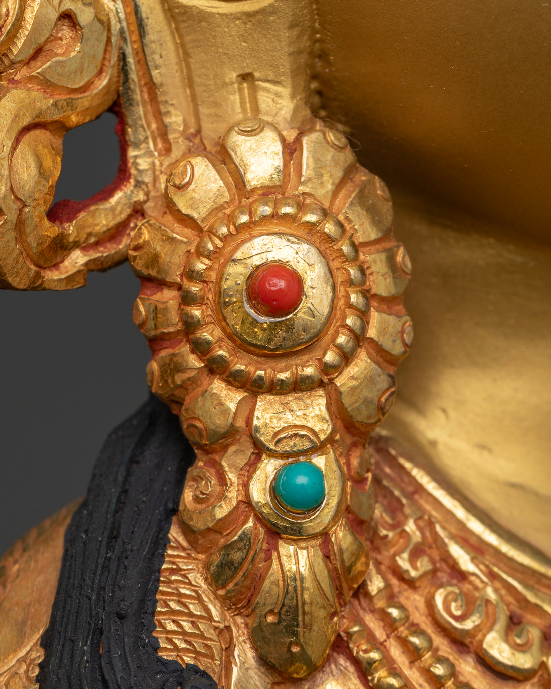 Gold Glided Green Tara Sculpture