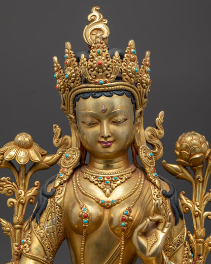 Buddhist Green Tara Statue | Handmade in Nepal