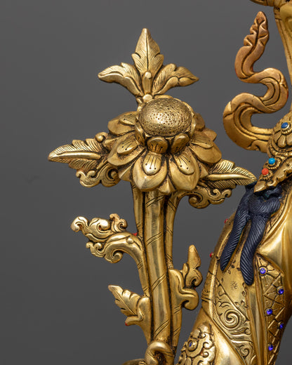 Sacred Green Tara Statue | Gold Gilded Buddhist Deity