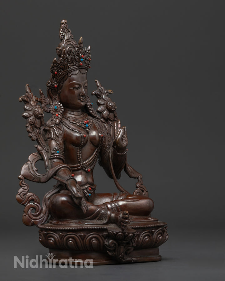 Divine Green Tara Goddess Statue | Handcrafted in Nepal