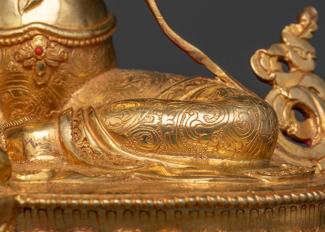 Gold Glided Green Tara Sculpture