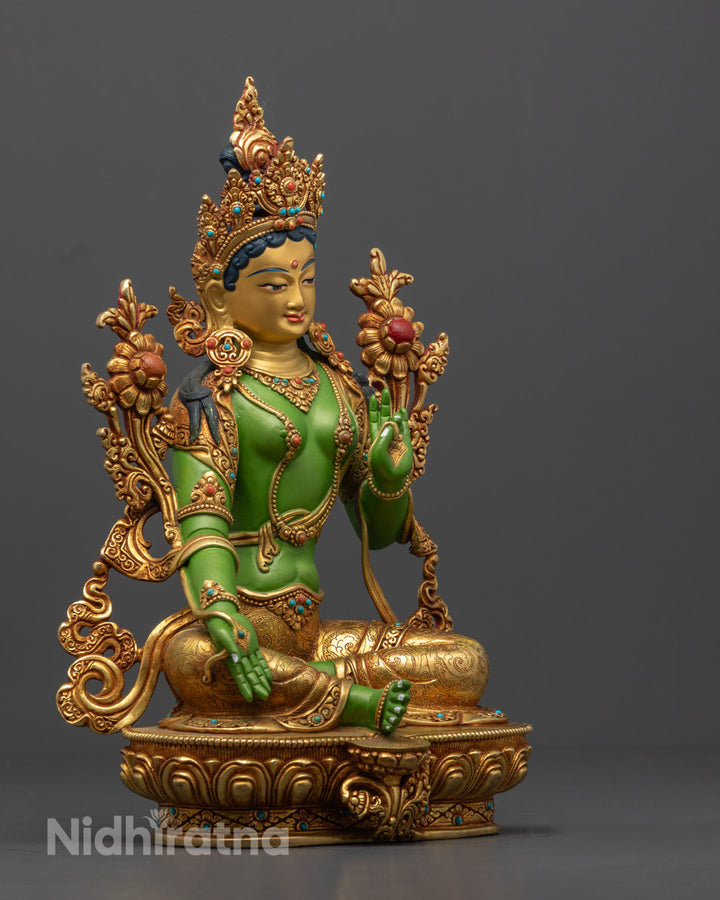 Green Tara Goddess of Compassion Statue | Female Bodhisattva