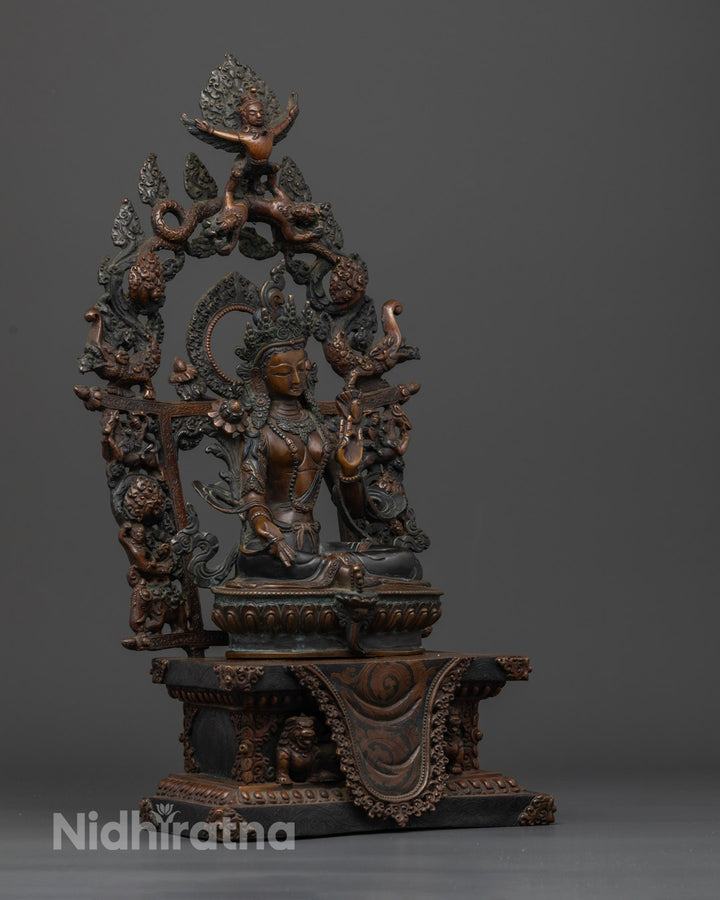 Green Tara Statue | Handcrafted Spiritual Art for Protection