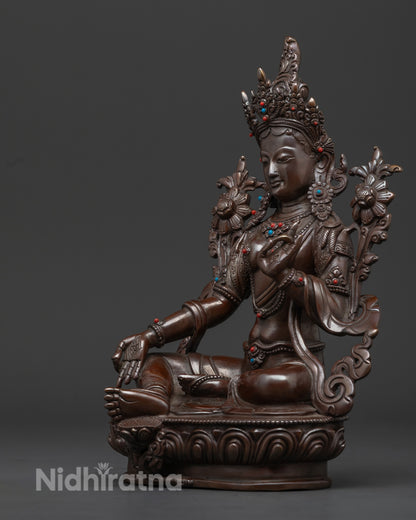 Divine Green Tara Goddess Statue | Handcrafted in Nepal
