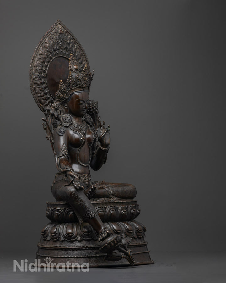 Handcrafted Green Tara Statue | Himalayan Artwork