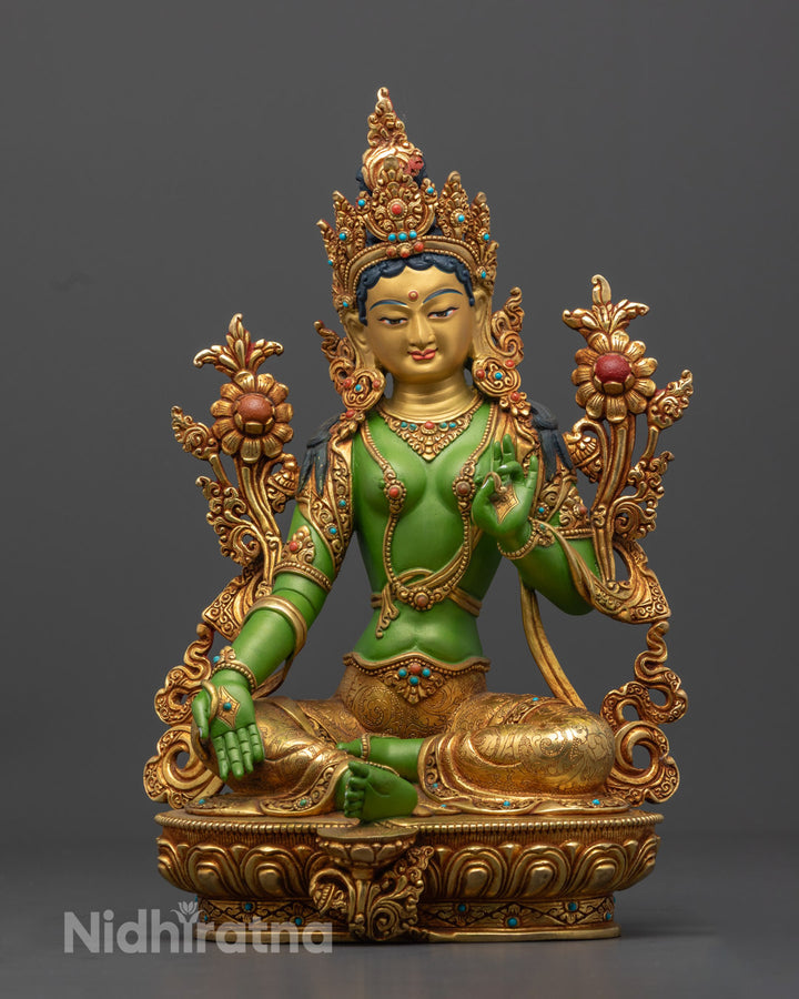 Green Tara Goddess of Compassion Statue | Female Bodhisattva