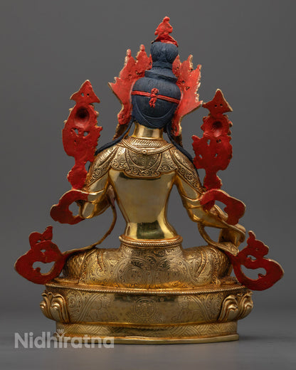 Tibetan Green Tara Statue | Handcrafted Tibetan Deity