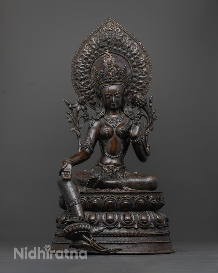 Handcrafted Green Tara Statue | Himalayan Artwork