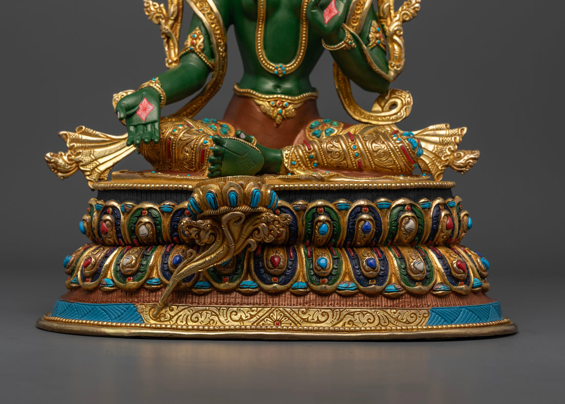 Traditional Shyamatara Statue | Buddhist Green Tara Artwork