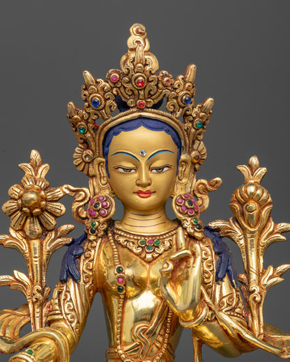 Green Tara Statue | Compassionate Tibetan Deity Sculpture