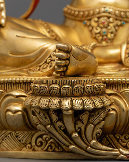 Green Tara Statue | Traditional 24K Gold Gilded Himalayan Sculpture