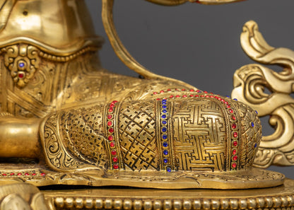 Sacred Green Tara Statue | Gold Gilded Buddhist Deity