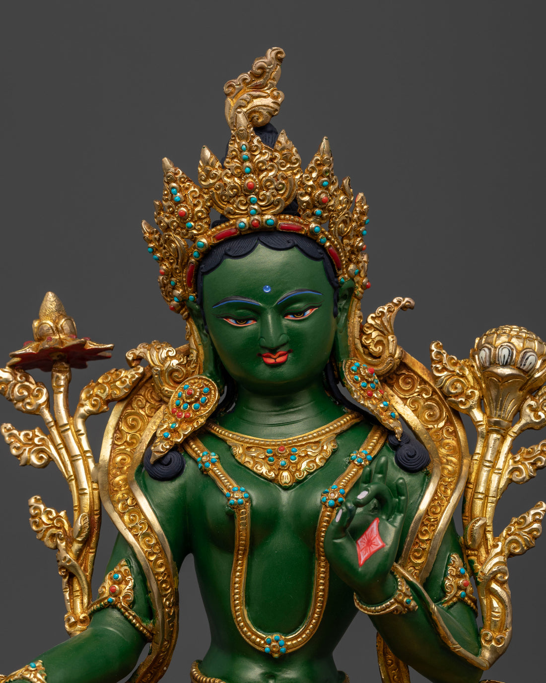 Traditional Shyamatara Statue | Buddhist Green Tara Artwork