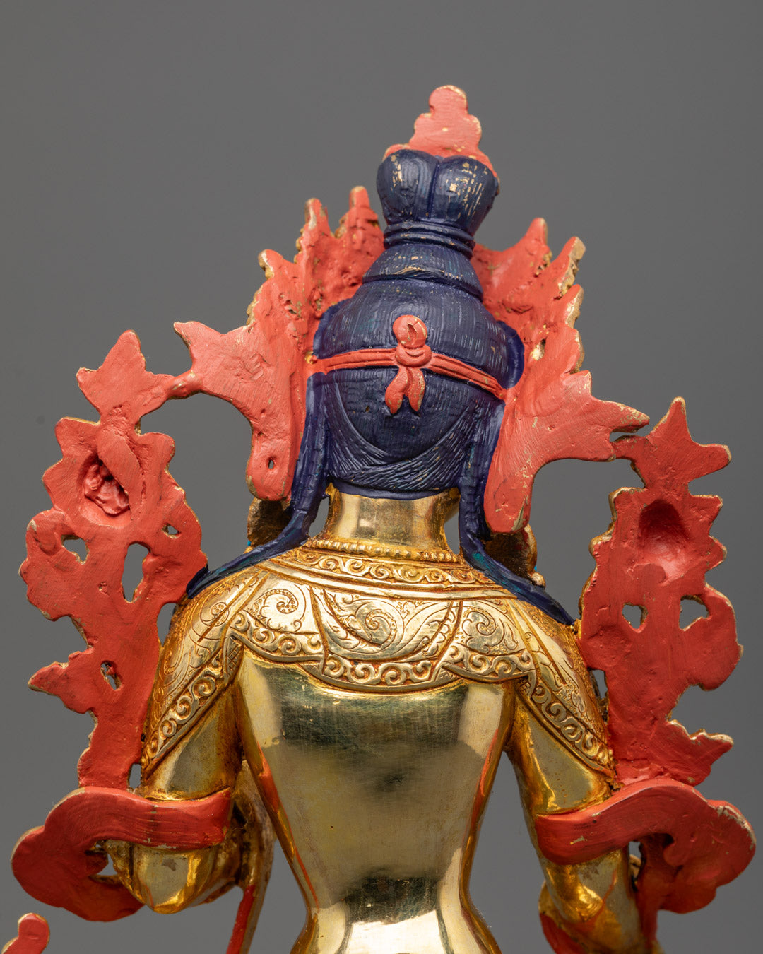 Traditional White Tara Statue | 24K Gold-Plated Goddess