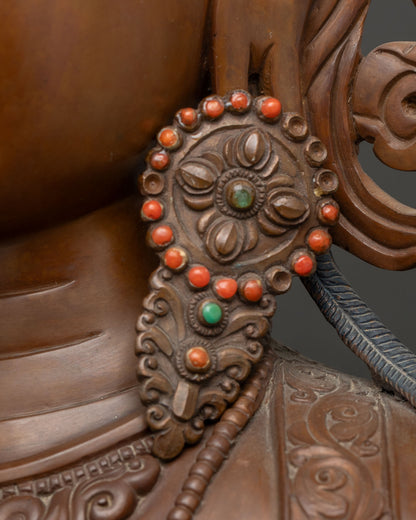 Green Tara Goddess Statue | Chemically Oxidized Copper Masterpiece