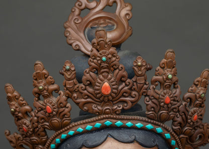 Green Tara Goddess Statue | Chemically Oxidized Copper Masterpiece