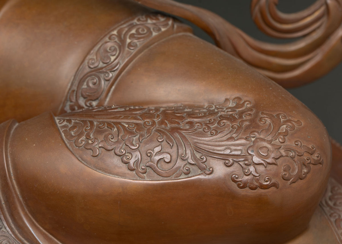 Green Tara Goddess Statue | Chemically Oxidized Copper Masterpiece