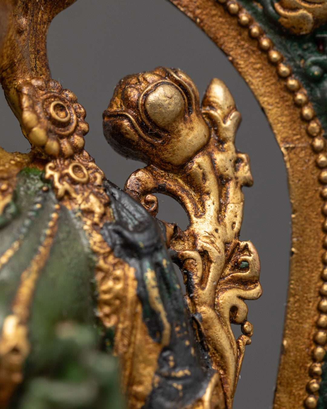 Green-Colored Green Tara Statue | Buddhist Deity from Nepal