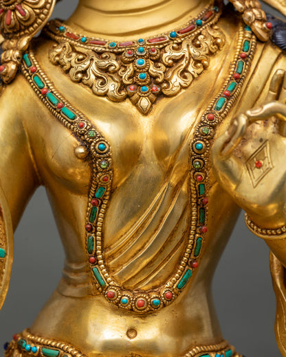 Tibetan Green Tara Sculpture | Handcrafted in Nepal