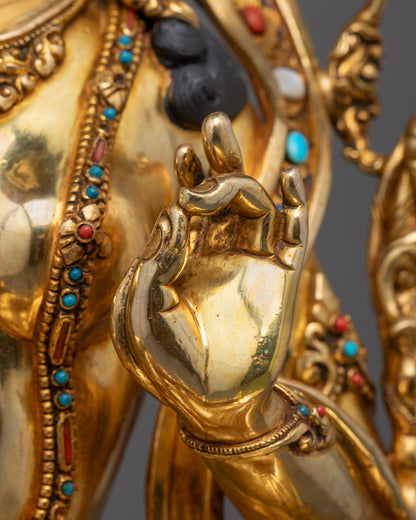 Beautifully Hand-carved Green Tara Sculpture