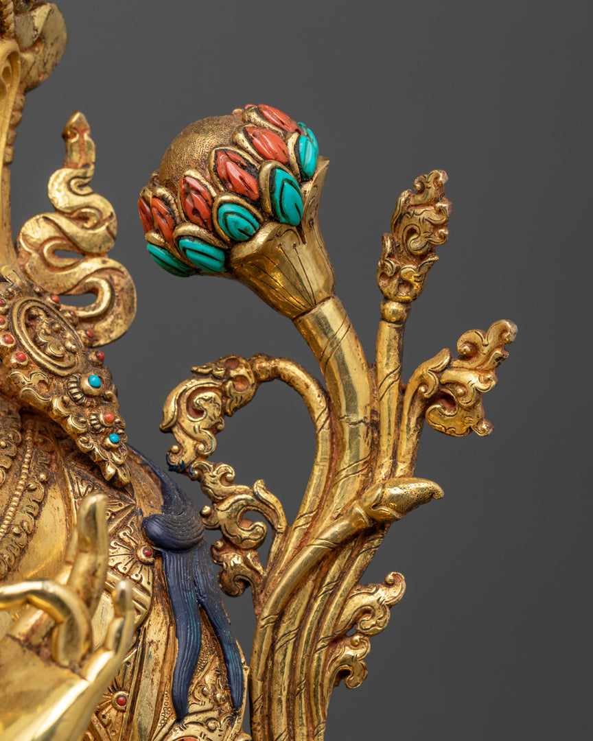 Green Tara Bodhisattva Statue | Sacred Tibetan Sculpture