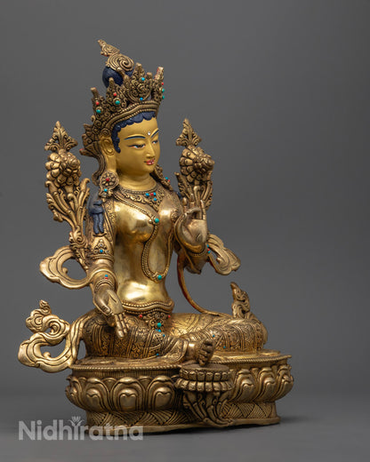 Tibetan Buddhist Green Tara Statue | Vajrayana Practice Statue