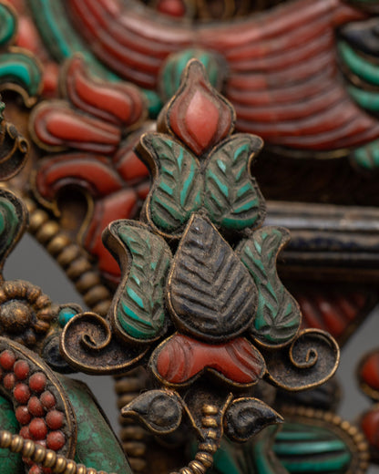 Hand-Carved Stone Green Tara Statue | Nepalese Buddhist