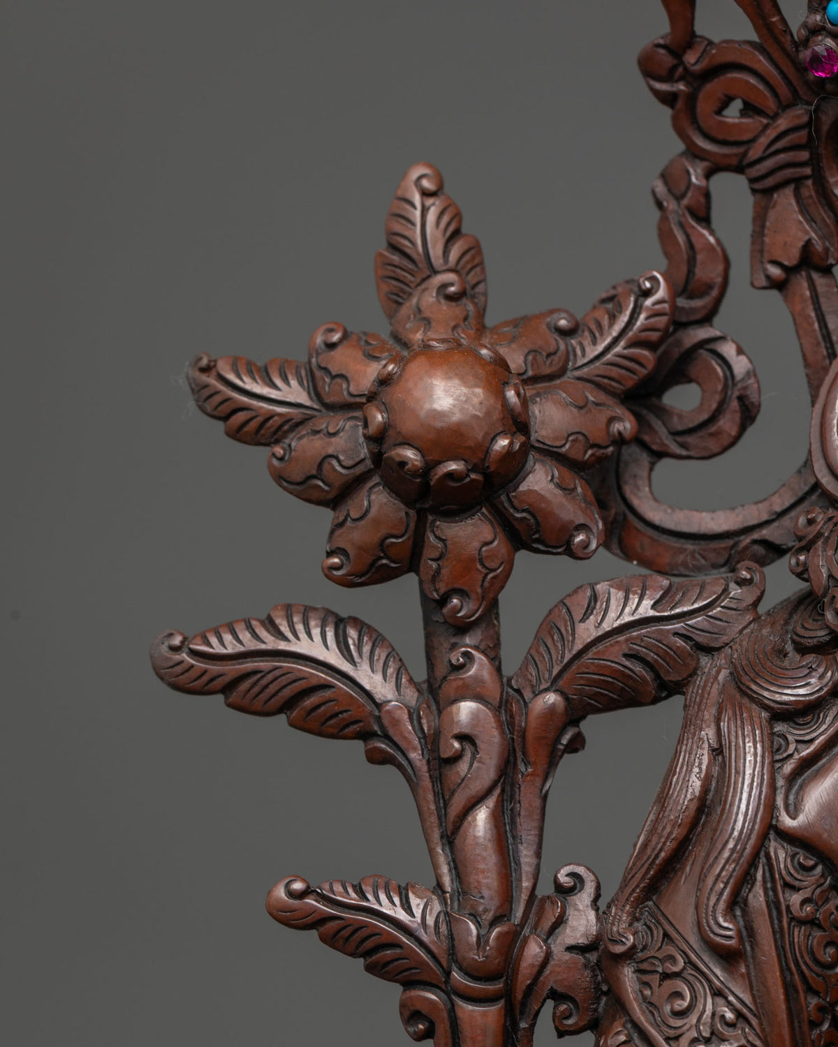 Hand-Painted Oxidized Green Tara Statue