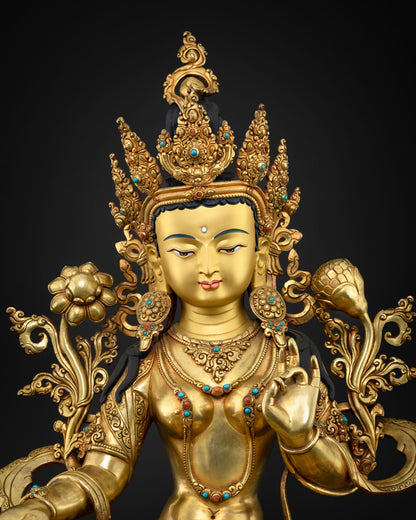 Green Tara Statue: Compassion & Healing