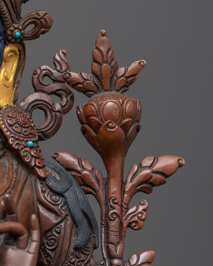 Green Tara Statue | Oxidized-Copper Buddhist Art