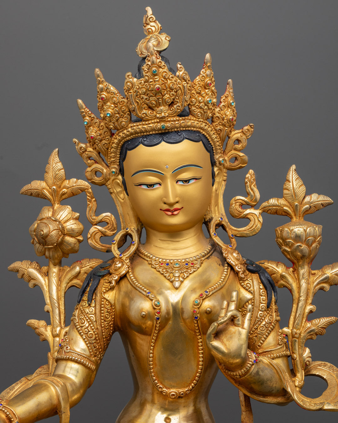 Nepal-Made Green Tara Statue | Traditional Lost Wax Buddhist Art