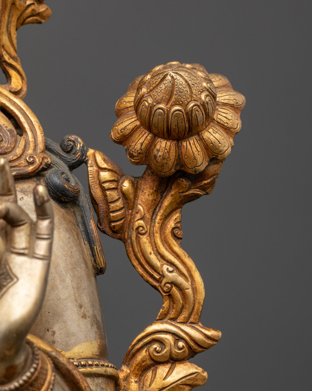 Silver-Plated Tibetan Green Tara Statue