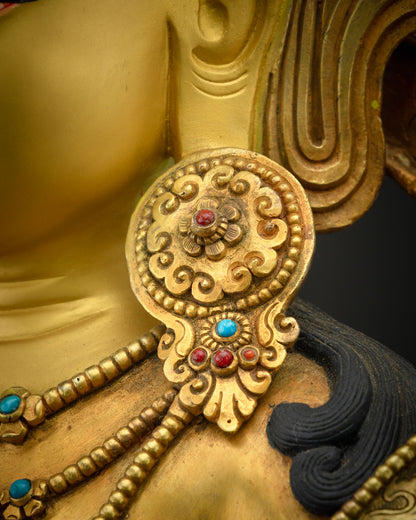 Masterpiece Buddhist Green Tara Statue | Tibetan Art Statue