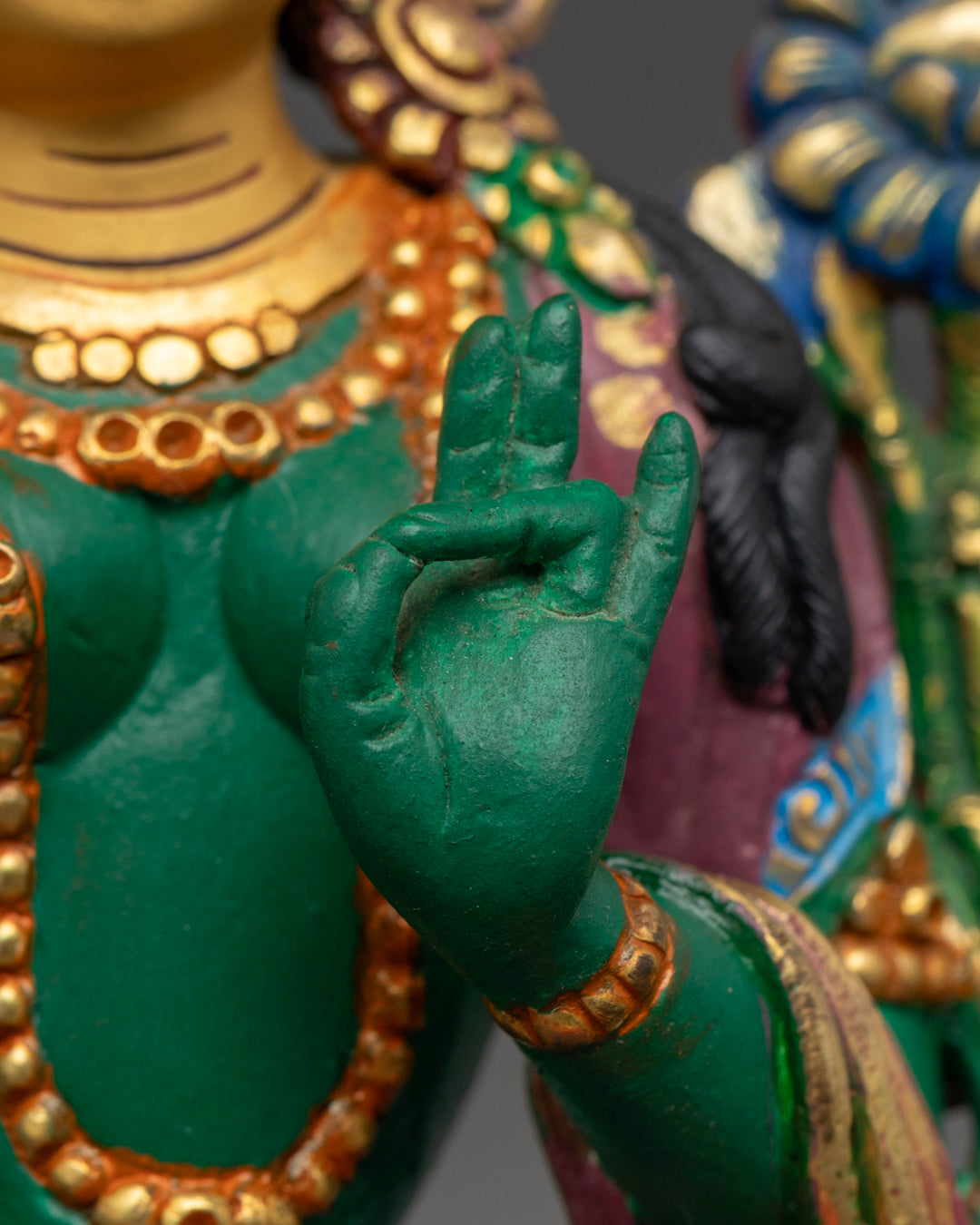 Green-Shade Mother Tara Statue | Traditional Tibetan Art