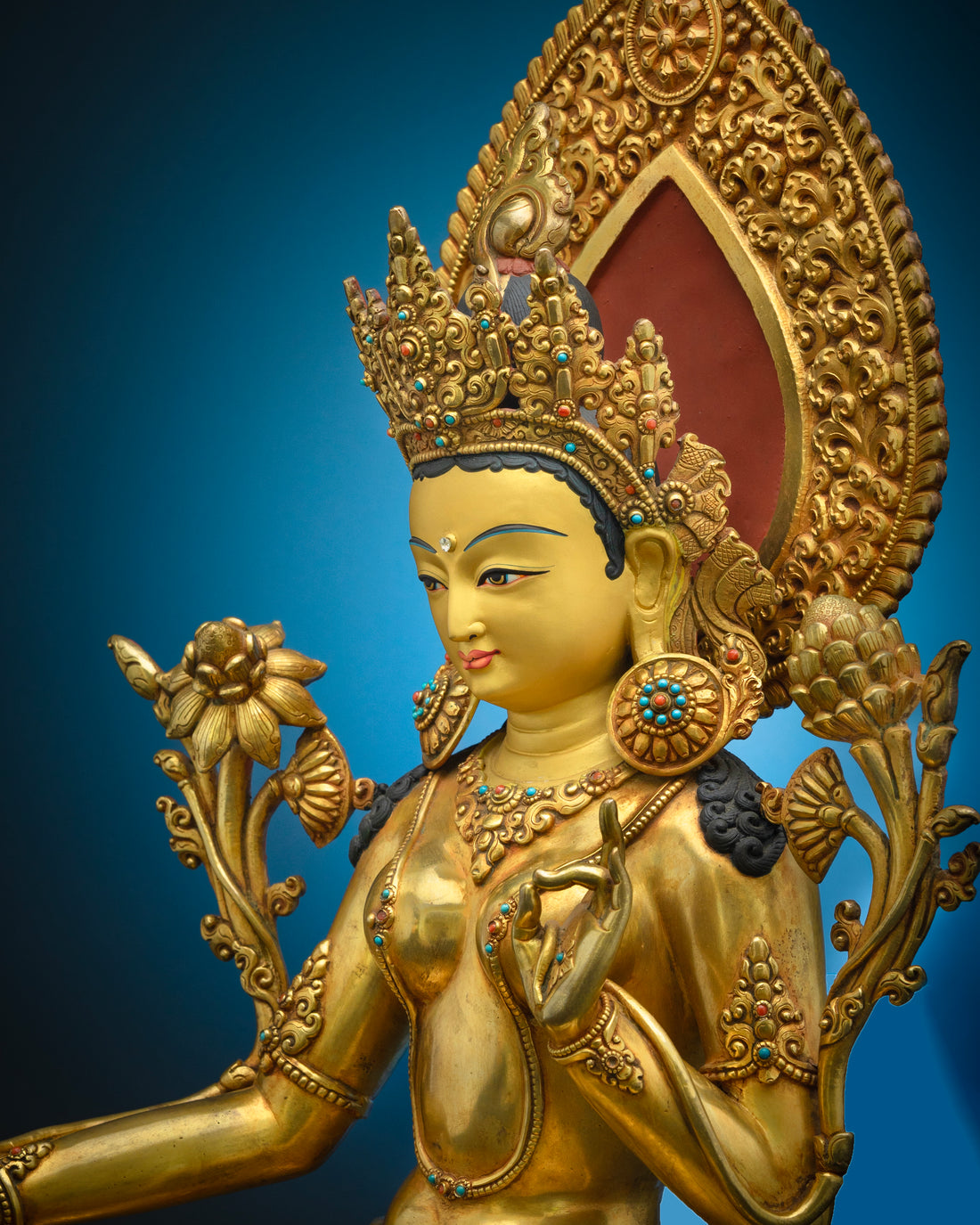 24" Buddhist Green Tara Statue | Himalayan Sacred Art