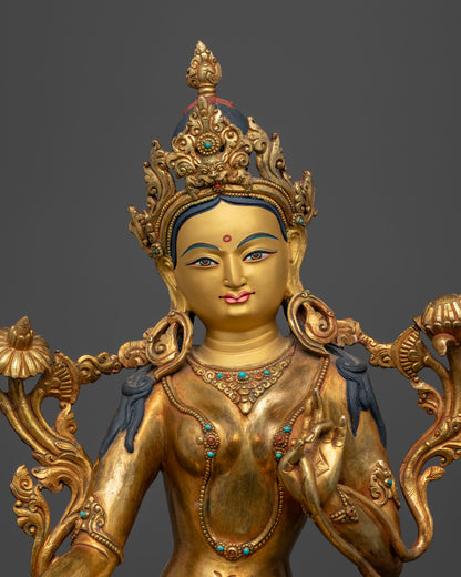 Green Tara Statue from Nepal: Elegance and Spirituality