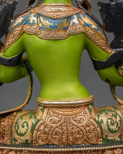 Green Tara Statue | Traditional Nepalese Buddhist Art