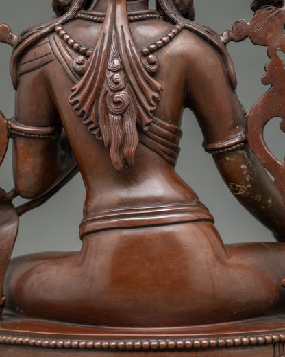 Oxidized Green Tara Statue | Tibetan Art for for Prayer & Practices