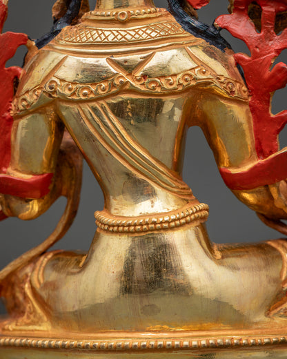 Handmade Green Tara Statue | Tibetan Buddhist Altar Decor