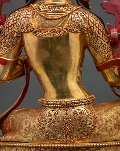 Hand-Carved Green Tara Figurine | Embodiment of Swift Protection