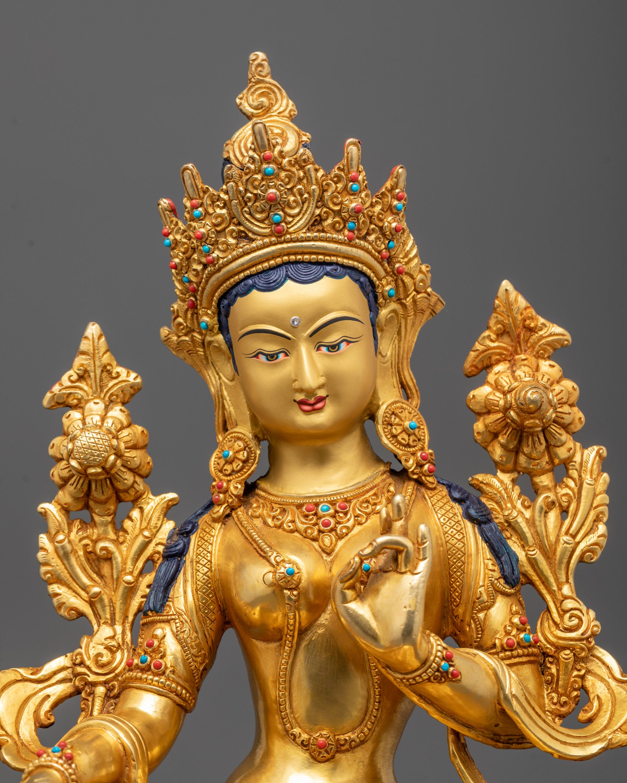 Premium Hand-Carved Green Tara Statue from Nepal