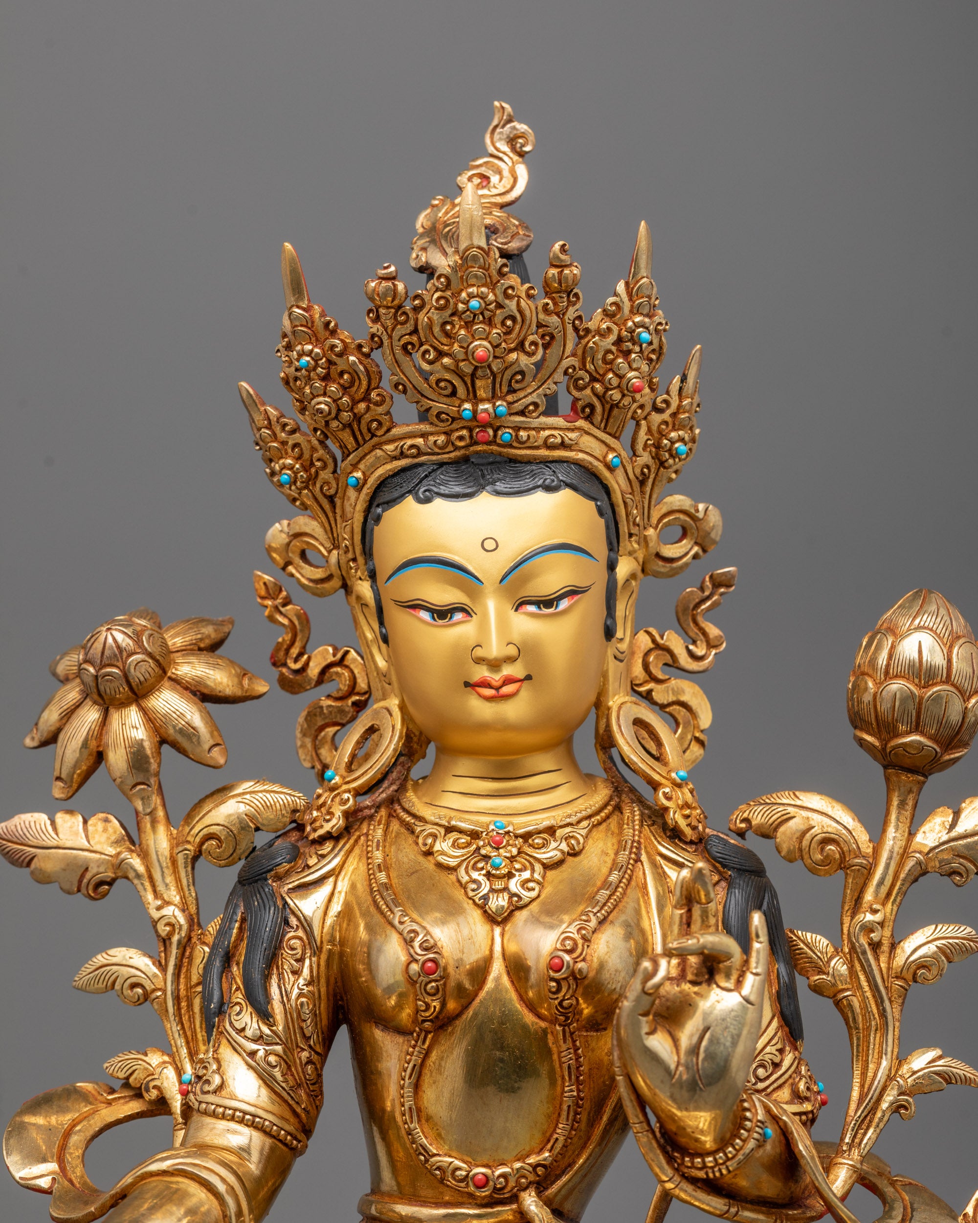 Green Tara Statue | Handcrafted Buddhist Goddess Figurine
