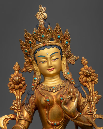 Goddess Green Tara Statue : The Healing Mother in Tibetan Buddhism