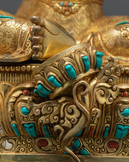 Buddhist Green Tara – Gold Gilded Copper Statue from Nepal