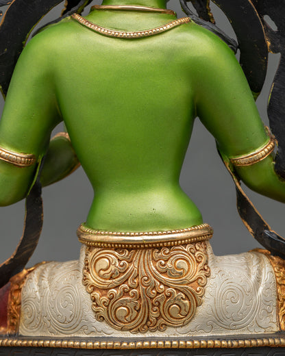 Green Tara Sculpture – Hand-Painted Mother of Liberation Statue
