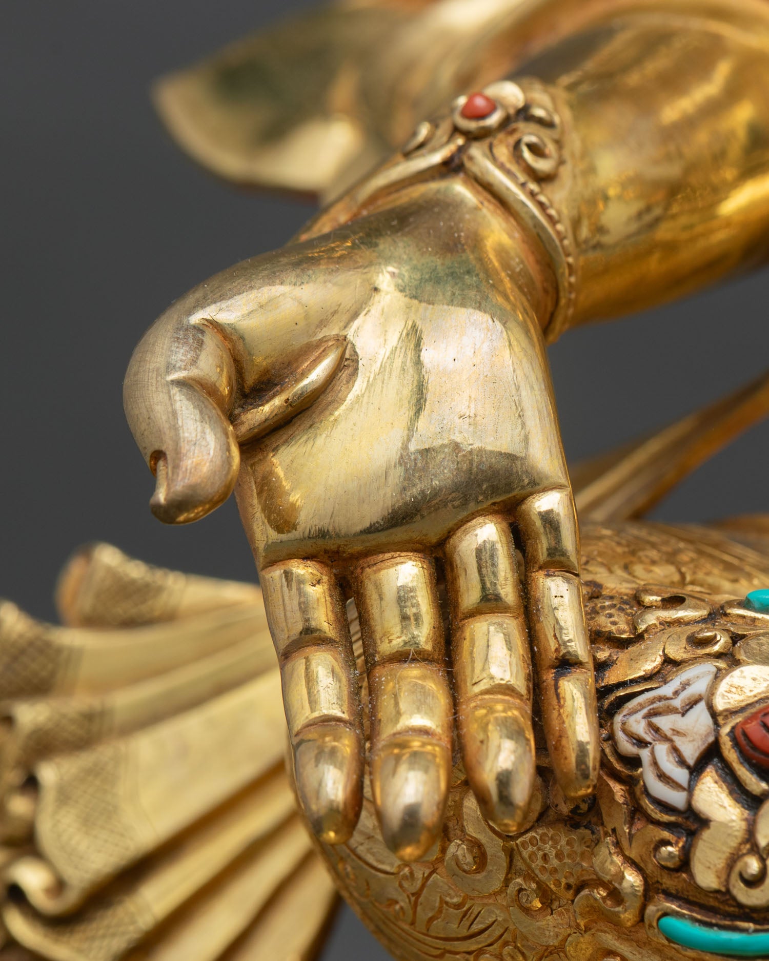 Buddhist Green Tara – Gold Gilded Copper Statue from Nepal
